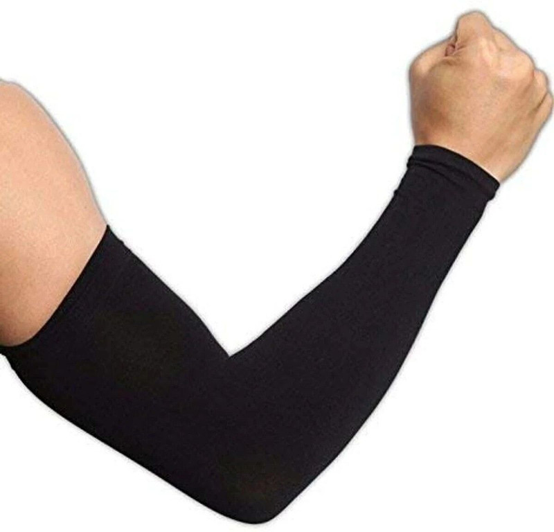 higadget Cotton Arm Sleeve For Men & Women(Free, Black)