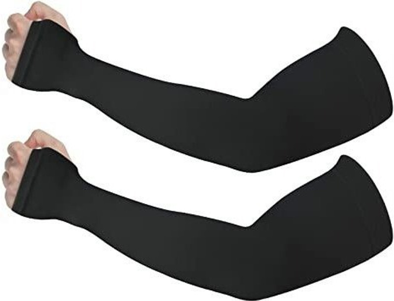 JusAwesm Cotton Arm Sleeve For Boys(Free, Black)