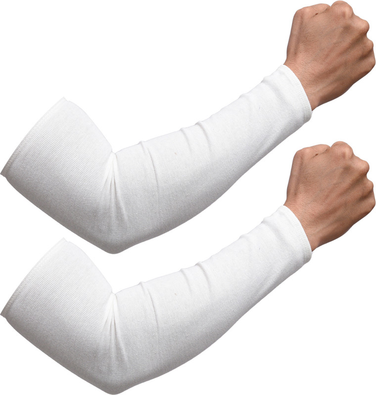 KUBER INDUSTRIES Cotton Arm Sleeve For Boys & Girls(Free, White)