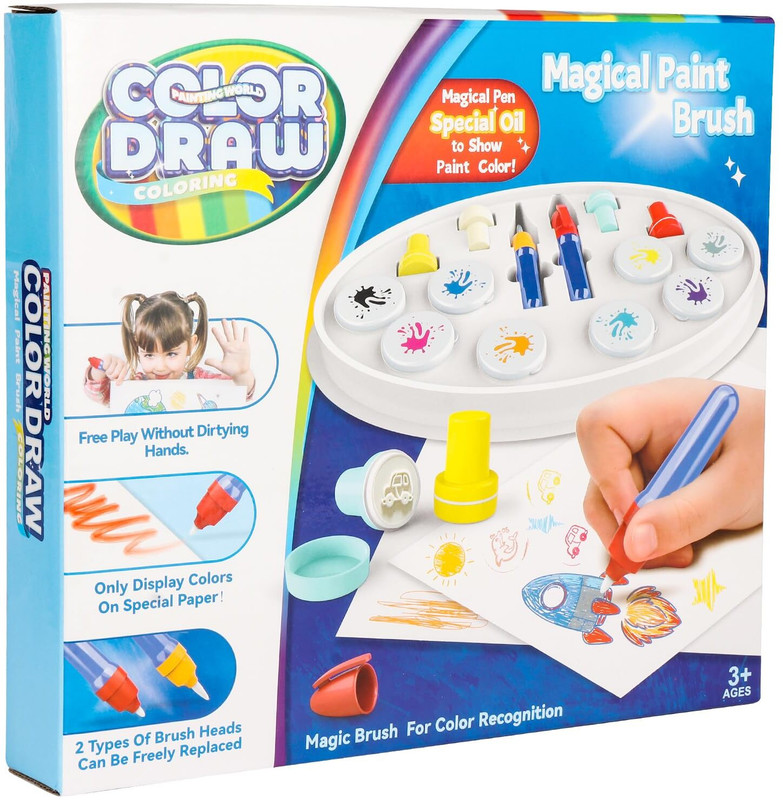Kidyx Magic Water Colouring with Sheets, Mess Free Art Set with Colourchanging Pen