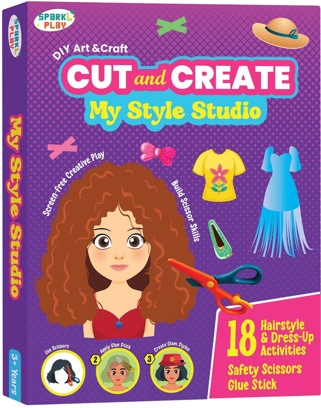 SparkLPlay Scissor Skills Art & Craft Kit. Snip Snip. Creative Craft For Kids Ages 3+
