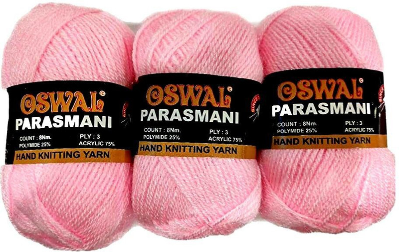 Oswal wool Parasmani Hand Knitting Soft Fingering Crochet Hook Colour (100GMS Each) 500GMS Shade no.39