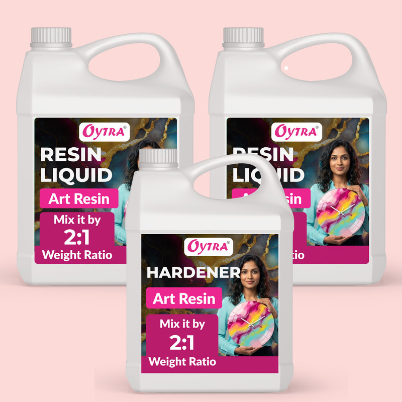 OYTRA 6Kgs Art Resin Hardener Liquid 2:1 Smooth Ultra Clear Finish for Beginners