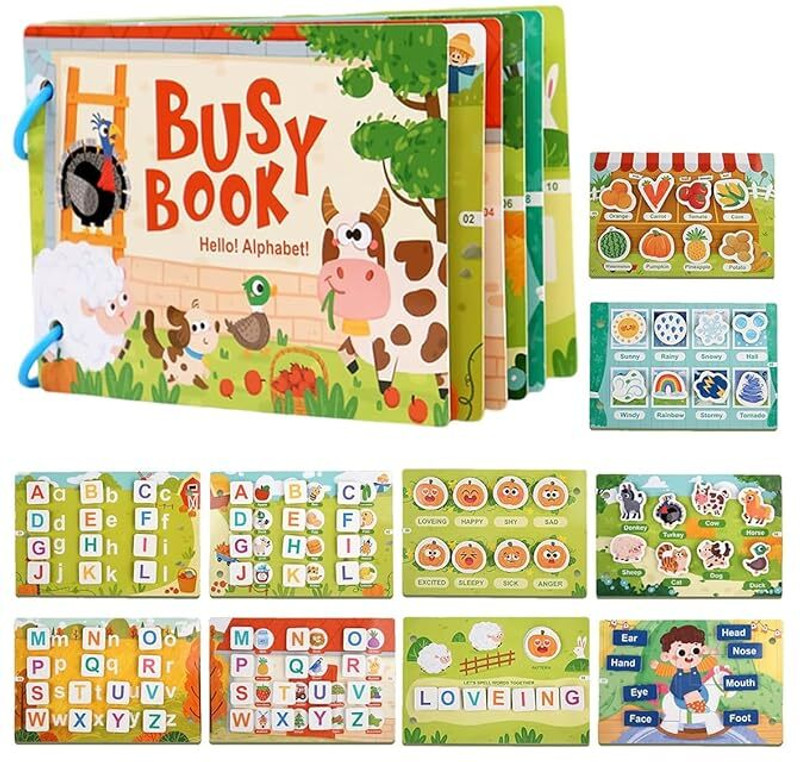 toys wondercart Educational Alphabet Busy Book for Kids | Preschool Learning Activity(Green)