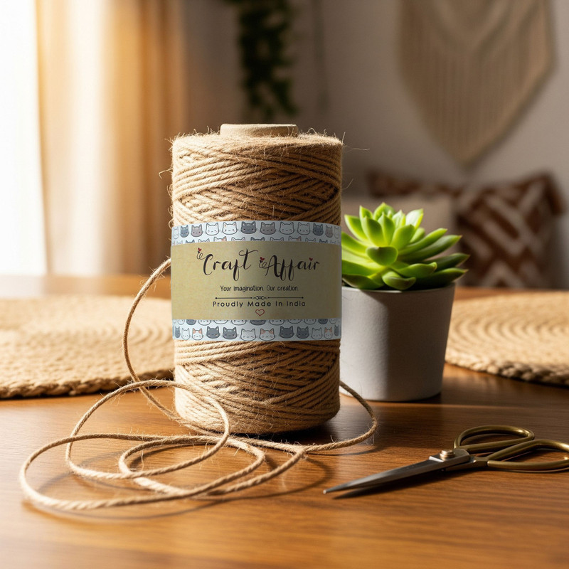 Craft Affair 50meter 3mm jute twine strong thick rope roll for Art-craft