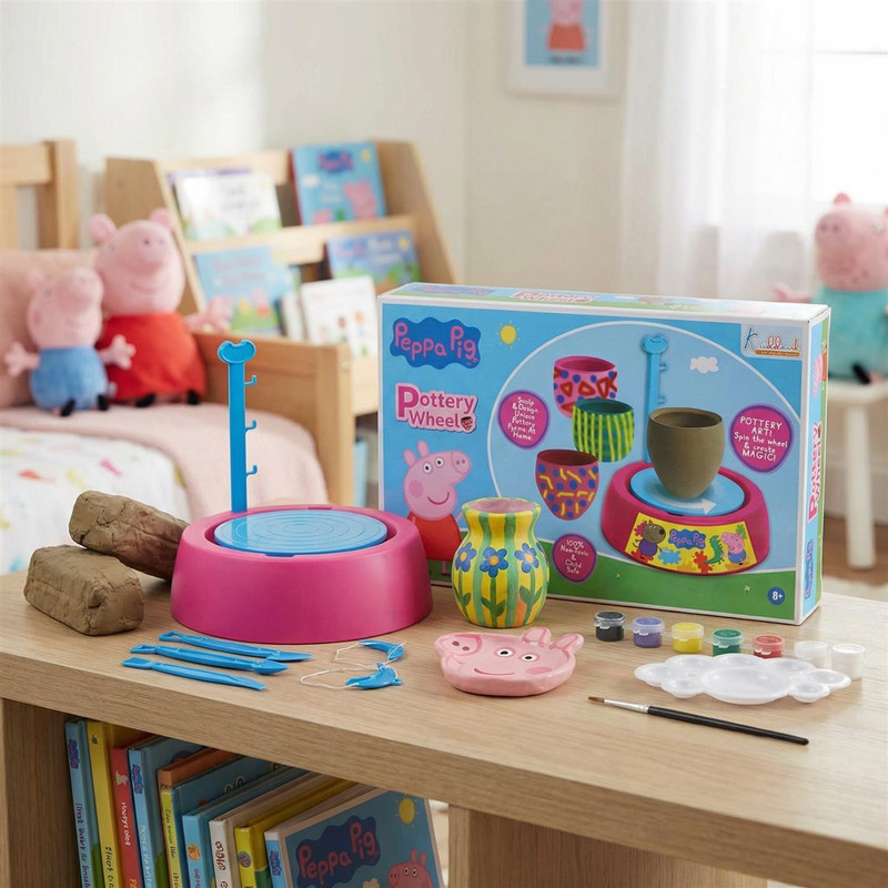 Kriiddaank Peppa Pig Theme Pottery Wheel Art & Craft Kit
