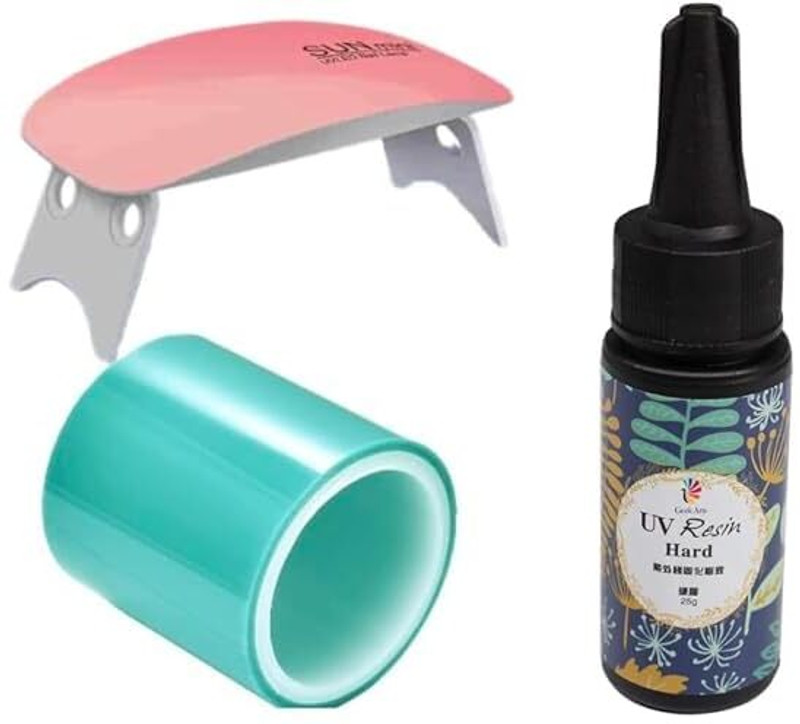 KTrading UV Resin Kit 25GR with UV Lamp | Clear Fast Dry Resin for Jewelry & DIY