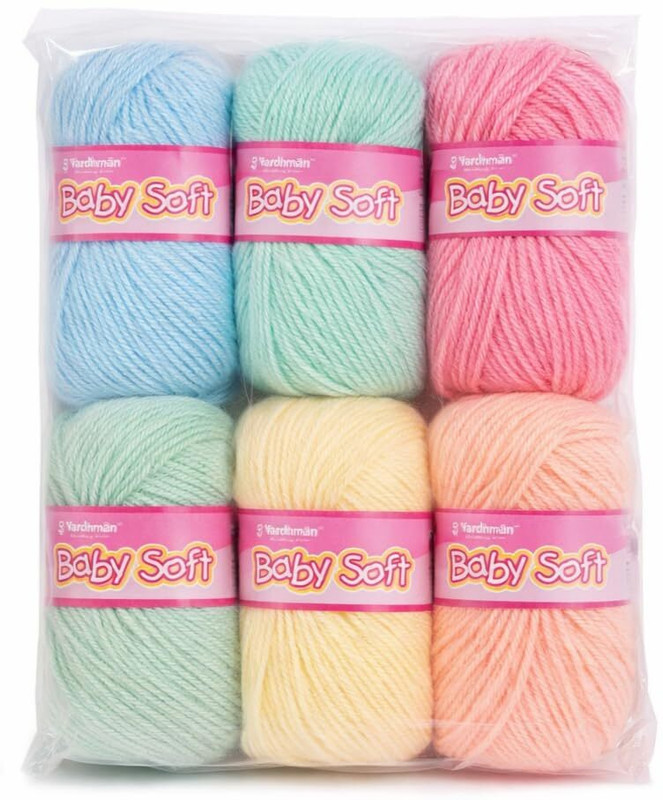 Vardhman Knitting Yarn Baby Soft Wool Ball - 06 Pieces, (Pastel Punch) Multi 25gram each