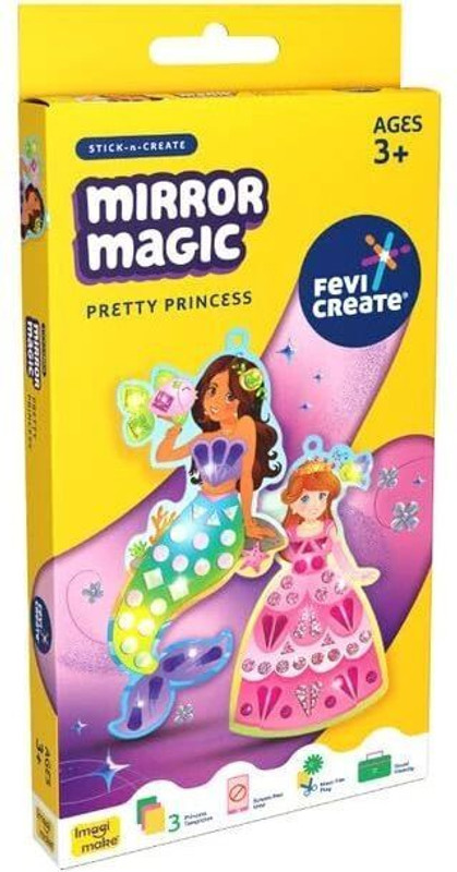 Fevicreate Stick-n-Create Mirror Magic Pretty Princess Kit Sparkly Stickers Travel Friendly