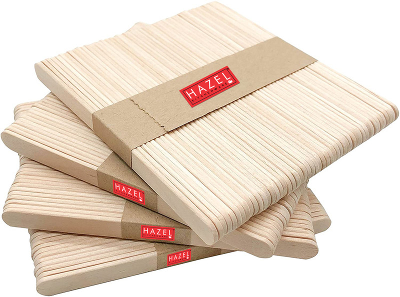 HAZEL Wooden Ice Cream Sticks, Craft Sticks for Art, DIY and Craft for Kids Lollipop Stick(Beige)