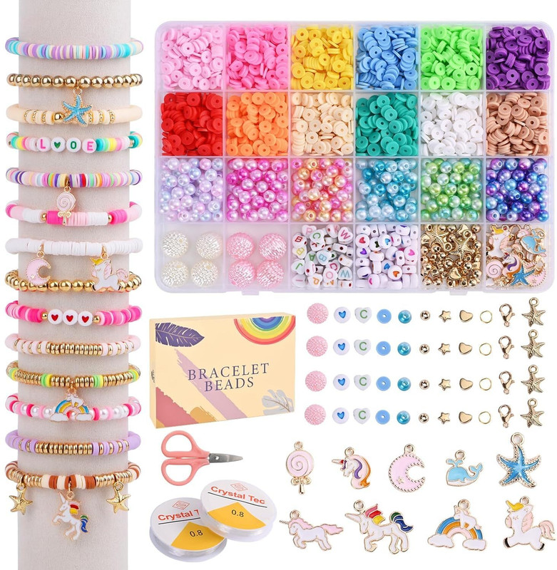 BIGMOTHERS Unicorn Bracelet Making Kit for Girls, Jewellery Making Kit for Kids Bead Set