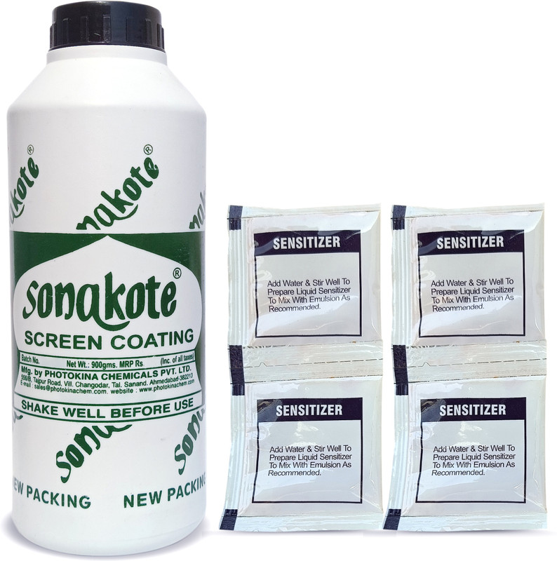 crm Sonakote Screen Coating Emulsion 900g with 4 Sensitizer Pouch