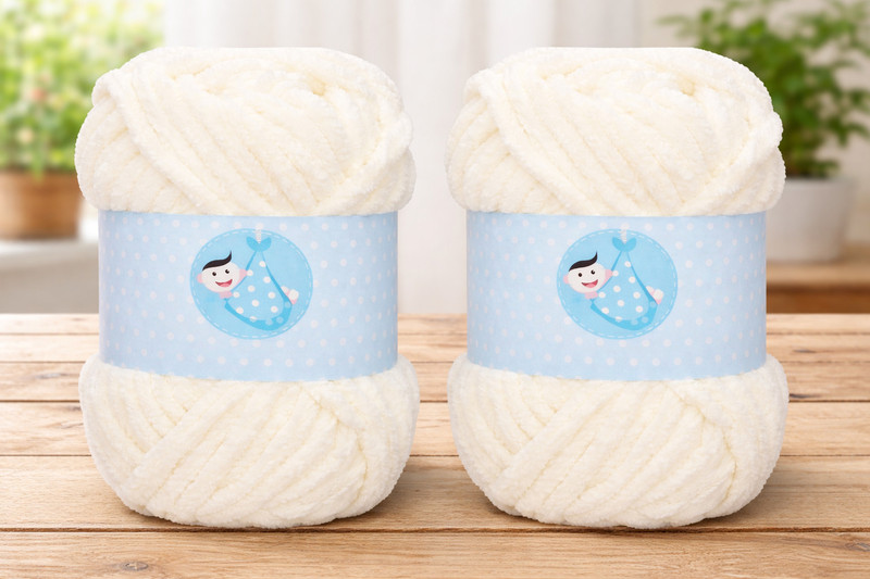 KHUSHA CREATIONS Velvet Chenille Wool Yarn Pack of 2 (100g Each) For Knitting DIY