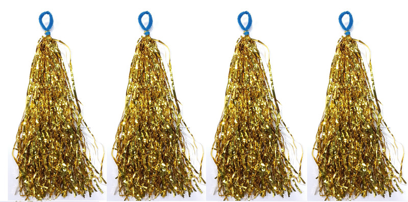 MOREL ELASTIC POM POMS CHEERLEADER DANCE KIDS & ADULTS COSTUME ACCESSORY.13 INCH(GOLD)