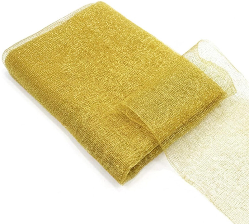 ASIAN HOBBY CRAFTS Golden Flower Mesh Net for Wrapping, Packing & Decoration- 7 Meters
