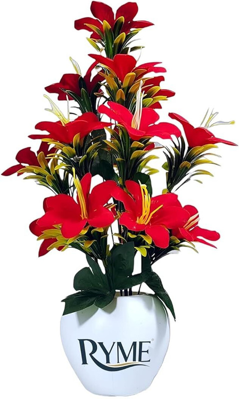 Ryme Artificial Lilly Wild Artificial Plant with Pot(35 cm, Multicolor)