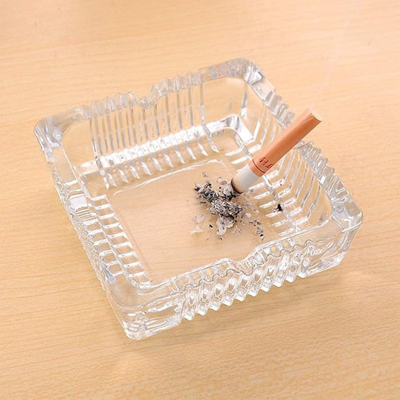 BlankLeaf Clear Glass Ashtray(Pack of 1)