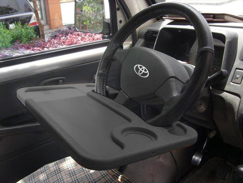 Shivay Creation Multipurpose steering wheel tray with Universal fit car utility tray Cup Holder Tray Table