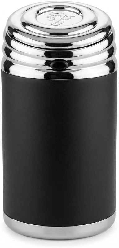 NirvimCreations Premium LED Car Ashtray with Lid, Smokeless Matte Black Chrome Design Black Plastic Ashtray(Pack of 1)