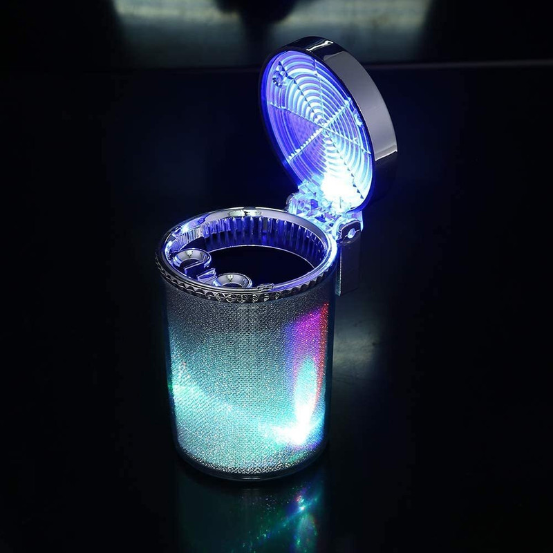 Seadra LED Light Cigarette Ashtray Container Smoke Cup Holder Multicolor Plastic Ashtray(Pack of 1)
