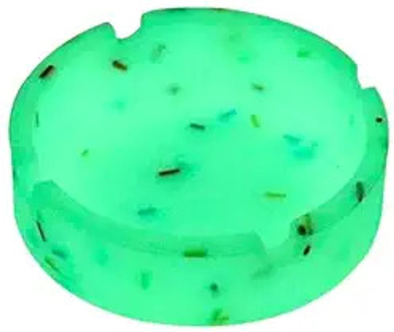 HASTHIP Glow in the Dark Silicone Ashtray Round Confetti Design Heat Resistant 3.27 Inch White Silicone Ashtray(Pack of 1)
