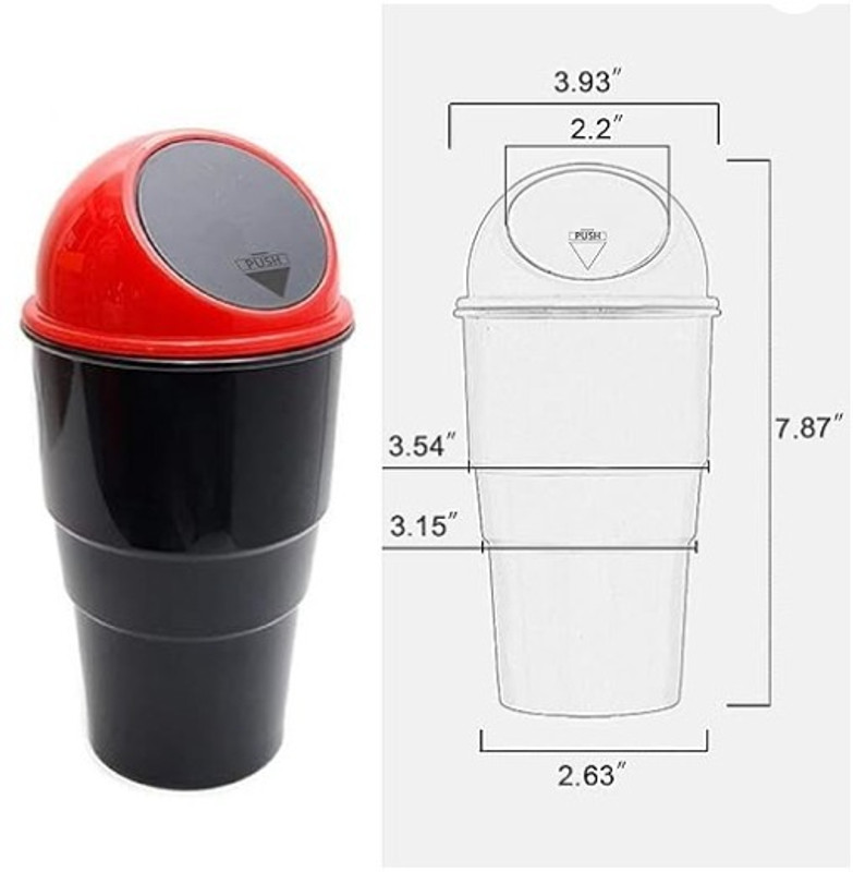 QABILA CAR DUSTBIN Red Plastic Ashtray(Pack of 1)