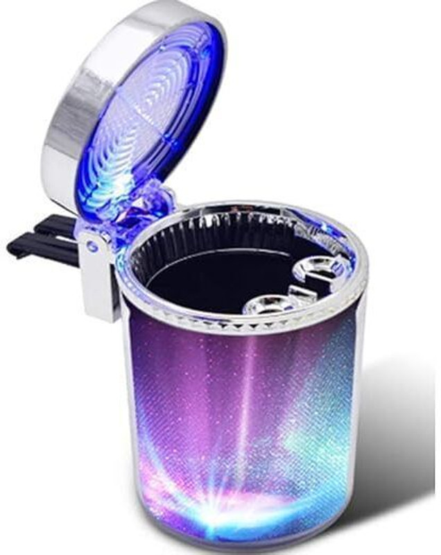 posxo Car Ashtray With LED Light Air Vent Ashtray With Lid Car Black Plastic Ashtray(Pack of 1)