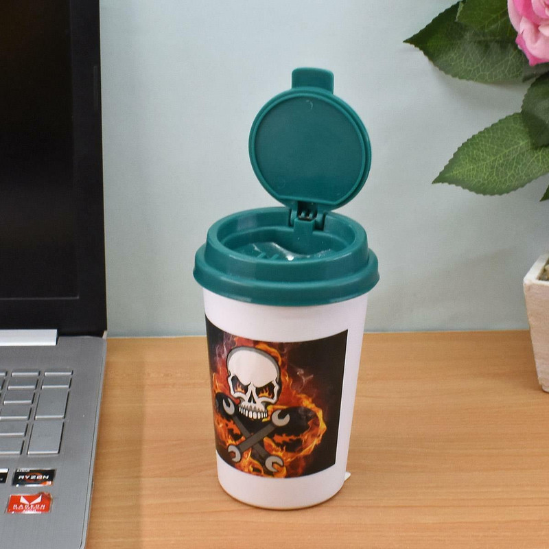 Kookee Plastic Car Ashtray Bucket with Lid for Smokers Multicolor Plastic Ashtray(Pack of 1)
