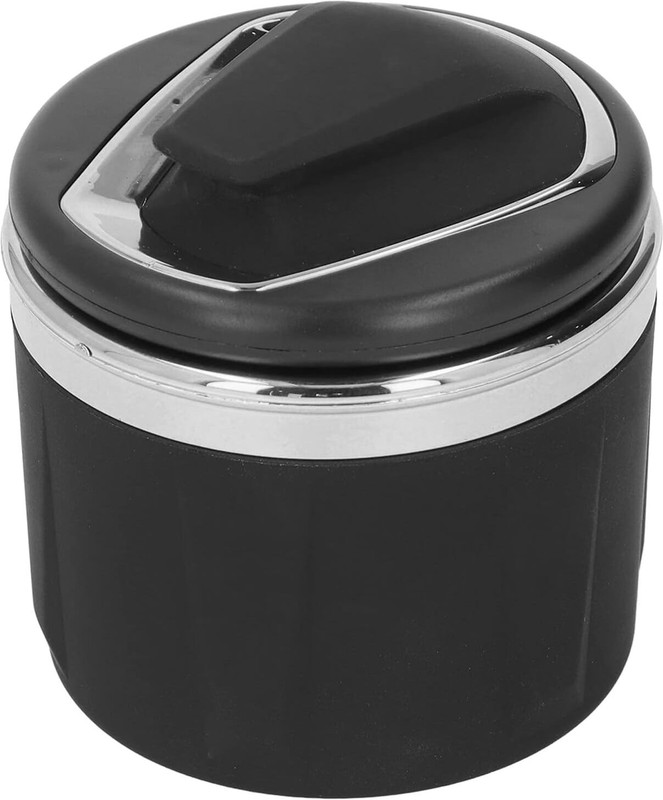 carfrill Car Ashtray with Lid,Flame Retardant Heat Insulatio,Detachable Smokeless Black Ceramic Ashtray(Pack of 1)