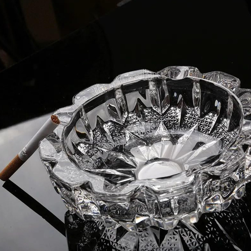 VoiDrop Ashtray for Cigarette Smoking Glass Bowl Smoke Clear Glass Ashtray(Pack of 1)