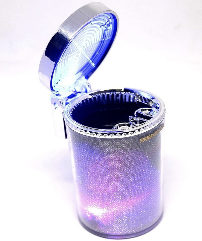 GUPTA JI Car Ashtray Holder with Led Light Portable Car Air Vent Smoking Cup Ashtray Silver Plastic Ashtray(Pack of 1)
