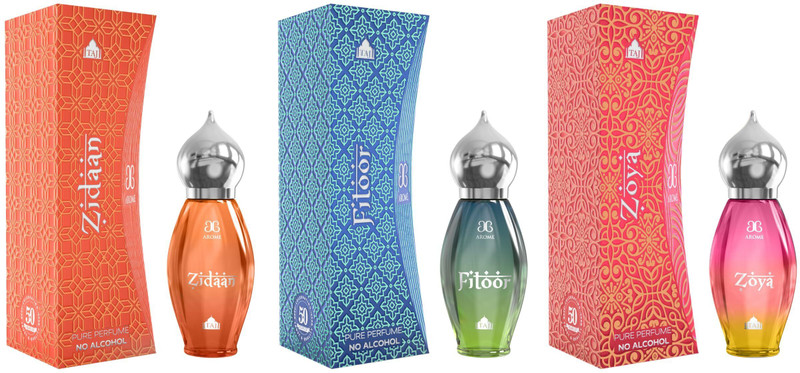 AROCHEM COMBO of TAJ ZIDAAN FITOOR ZOYA Arabian Attar Pure Perfume 9ML(Pack of 3) Floral Attar(Natural)