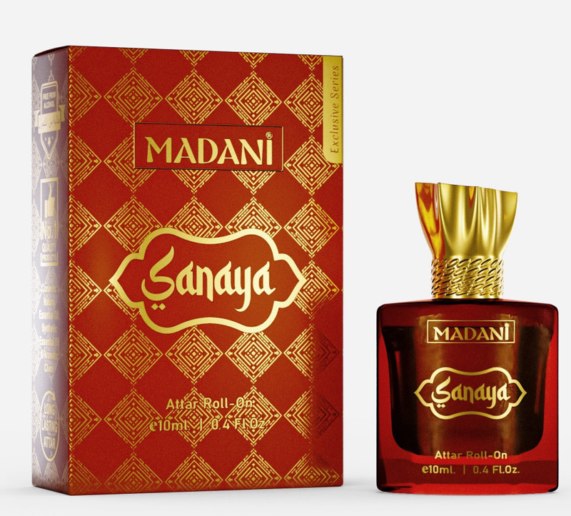 Madani Sanaya Luxurious Unisex Attar Roll On 24 Hours Long Lasting 10 ml Floral Attar(Floral, Natural, Oud (agarwood), Amber, Chocolate)