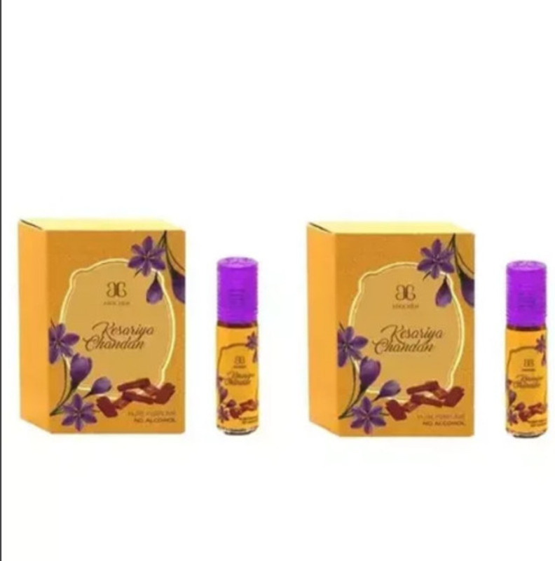 AROCHEM Kesariya Chandan 12ml Roll On Pure Perfume No Alcohol pack of 2 Floral Attar(Sandalwood)
