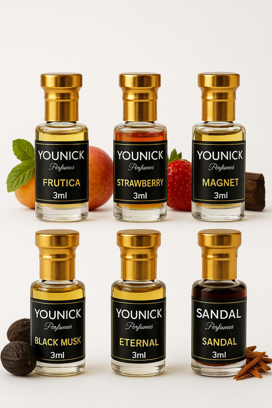 YOUNICK FRUTICA, STRAWBERRYY, MAGNET, BLACK MUSK, ETERNAL, SANDAL Floral Attar(Musk)