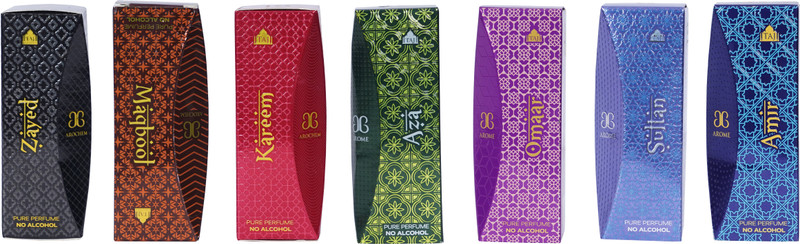 AROCHEM COMBO OF TAJ AMIR OMAAR KAREEM SULTAN AZA MAQBOOL ZAYED Arabian Attar 9ML(7Pc) Floral Attar(Natural)
