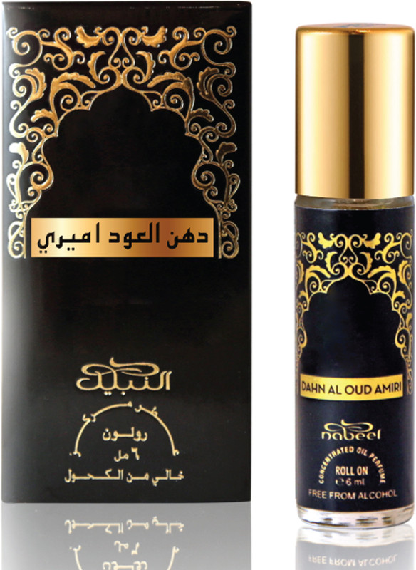 Nabeel Dahn Al Oud Amiri Premium Attar Roll-on Perfume Oil | 100% Non Alcoholic | 6ml Floral Attar(Woody)