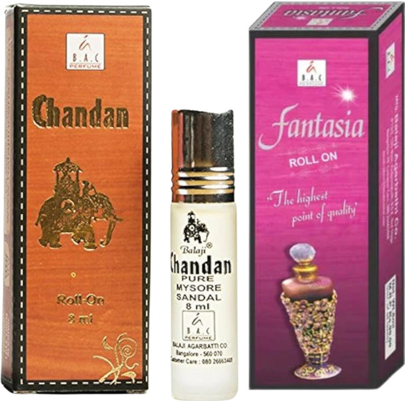 Balaji Chandan & Fantasia Roll-On Attar Combo Floral Attar(Sandalwood)