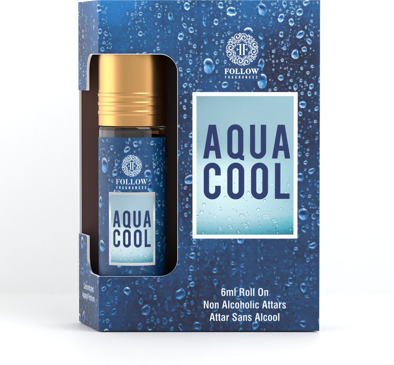 Follow Fragrances Aqua Cool Attar 6ml | Long Lasting Attar | No Alcohol Floral Attar(Citrus, Lavender, Amber, Musk)