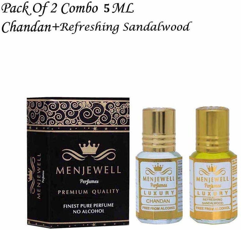 Menjewell Pack of The Refreshing Sandal wood 5ml & The Chandan-E-Khaas 5ml Natural Itra/Attar/ Perfume Floral Attar(Floral, Sandalwood)