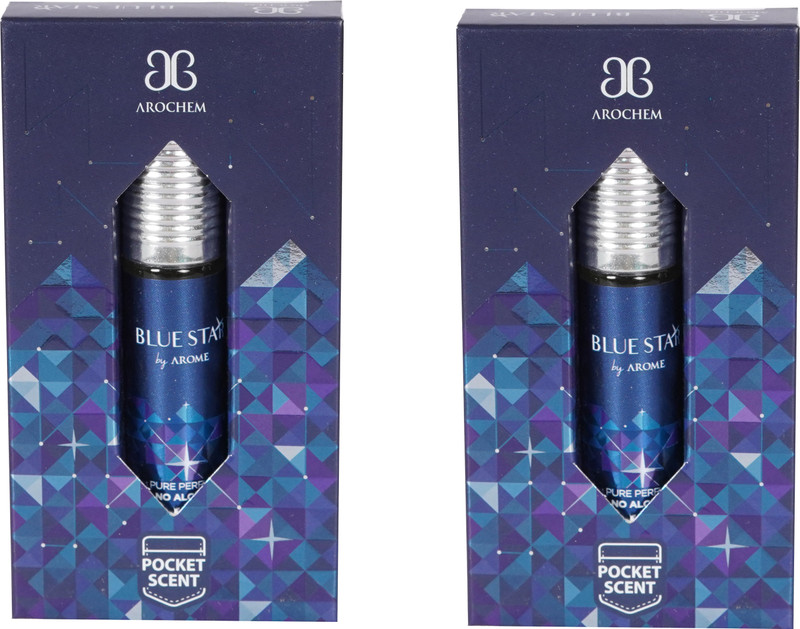 AROCHEM BLUE STAR Attar Long Lasting Fragrance No Alcohol Pure Perfume 6ML (Pack of 2) Floral Attar(Natural)