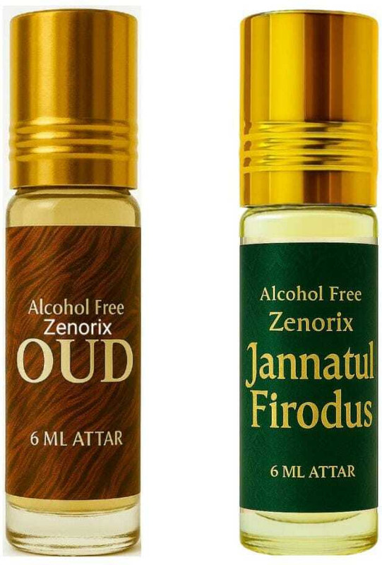 Zenorix Jannatul Firdaus And Oud Long Lasting Ittar Perfume Combo Floral Attar(Jannat ul Firdaus, Oud (agarwood))