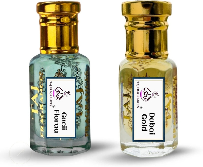 Taj Fragrances Combo Dubai Gold 6ML And Gucii Flora 6ML Attar Unisex Luxury Scent Floral Attar(Floral, Musk)