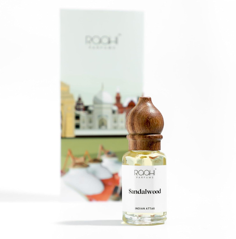 Raahi Parfums Sandalwood Attar | Authentic Indian Attar|Natural Attar|Smell Fresh-6ml Floral Attar(Natural)