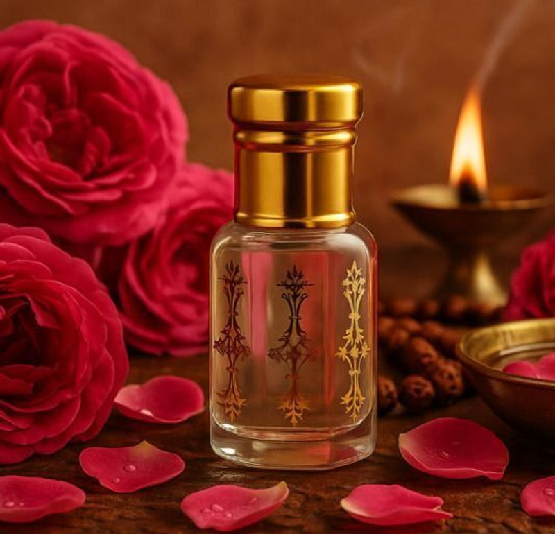 NiiGunj Gulab 6ml I Alcohol- Free I For Devotion I Pooja & Spiritual Use Floral Attar(Rose)