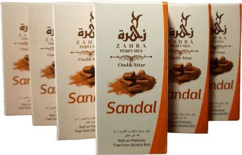 Zahra SANDAL|Premium Luxury Perfume |For Men and Women |Pack 6×6ml Floral Attar(Sandalwood)