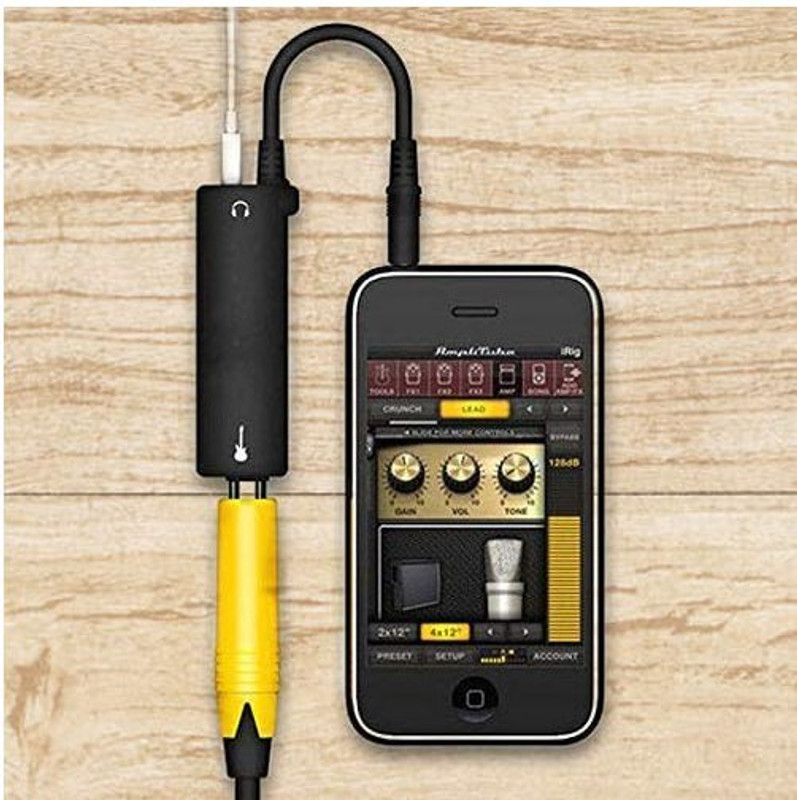 PIXNA Audio Interface AMP Guitar Effects Interface Adapter Converter IRIG Guitar Audio Interface iRig Converter(Black)