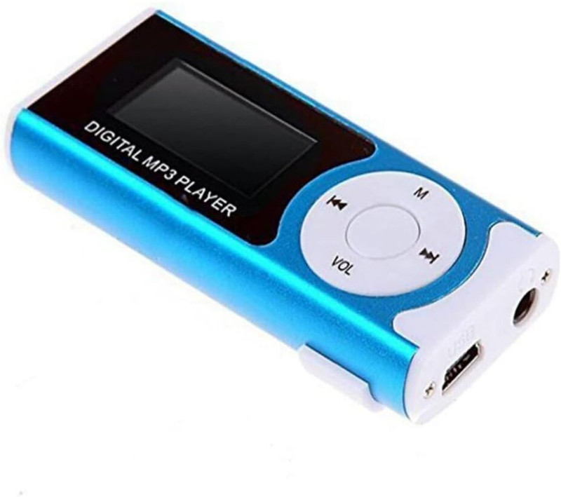 Raptas Slim MP3 Player with Extended Playback, Integrated Clip & Expandable Storage 16 GB MP3 Player(Blue, 3.4 Display)
