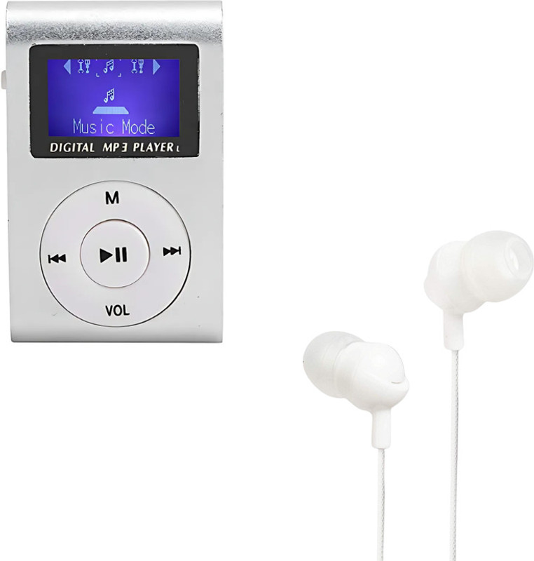 DRUMSTONE Combo C633 Portable MP3 Player and Premium Wired Earphone - 15 Years Warranty MP3 Player(Silver, 1.2 Display)
