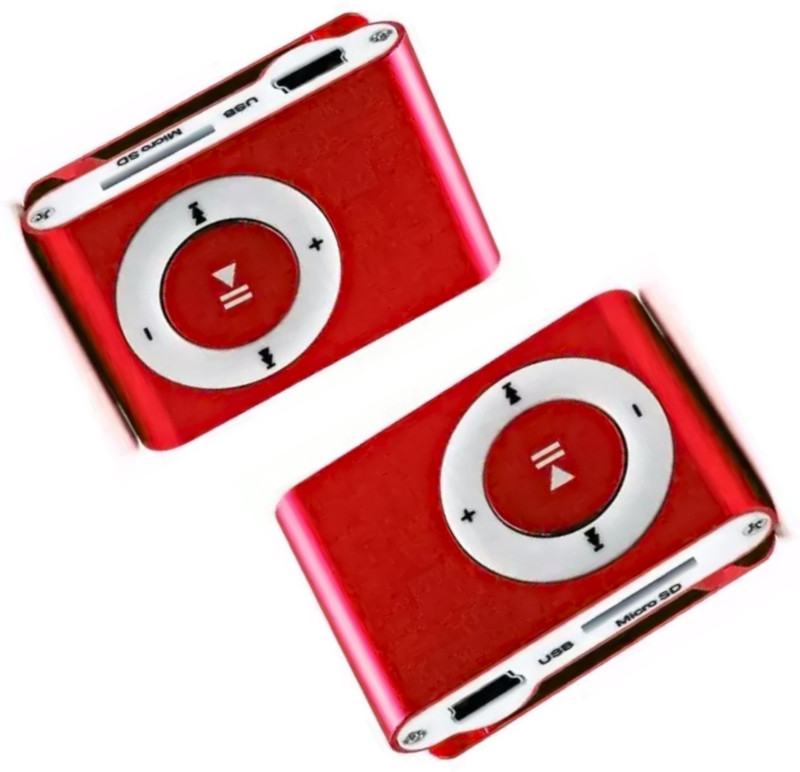 DRUMSTONE BUY 1 GET 1 Mini MP3 Player with Earphones | Sports Back Clip MP3 Player(Red, 4 Display)